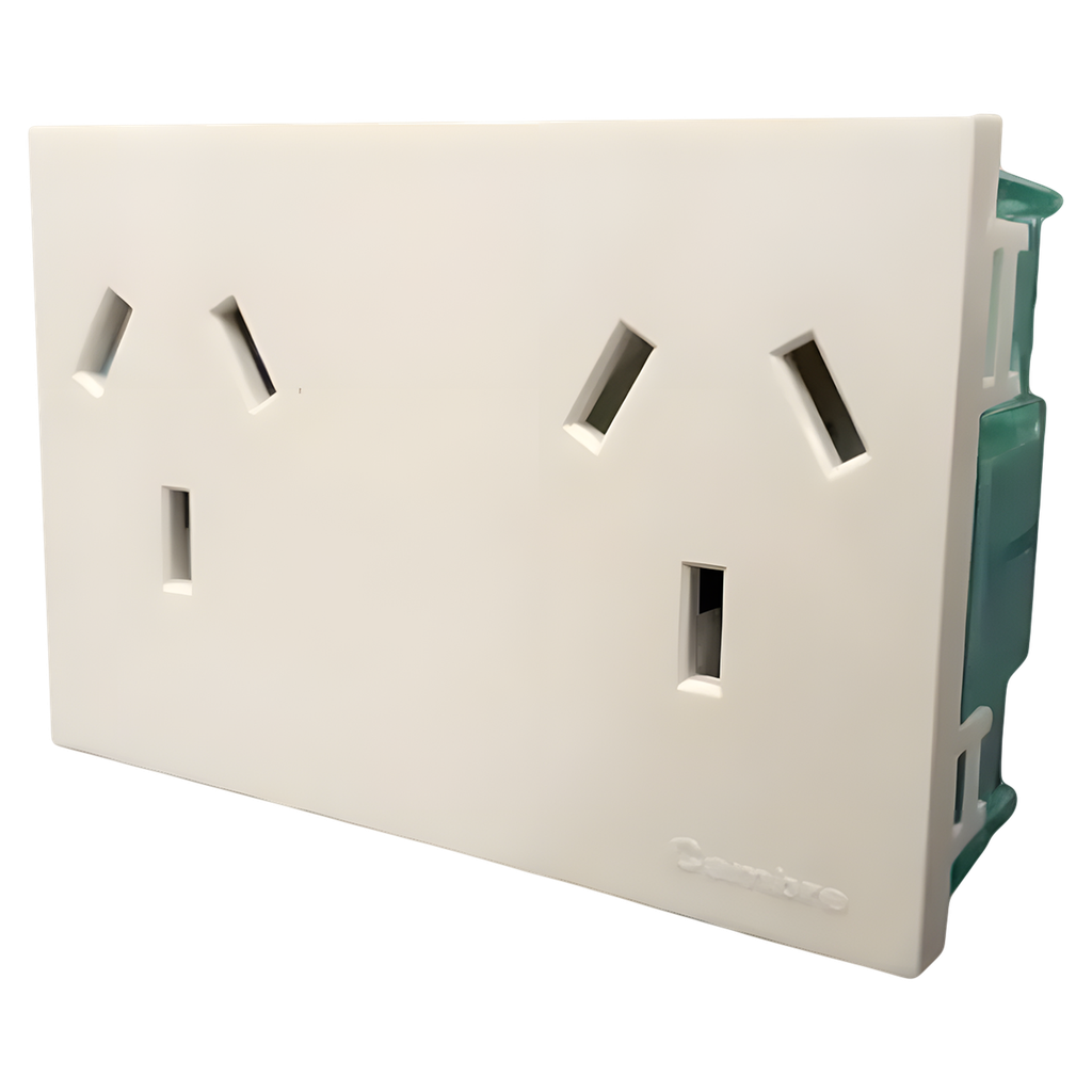 [32008] Toma C/Tierra Doble 10A 220V 3 Patas Planas Easyfit Cambre