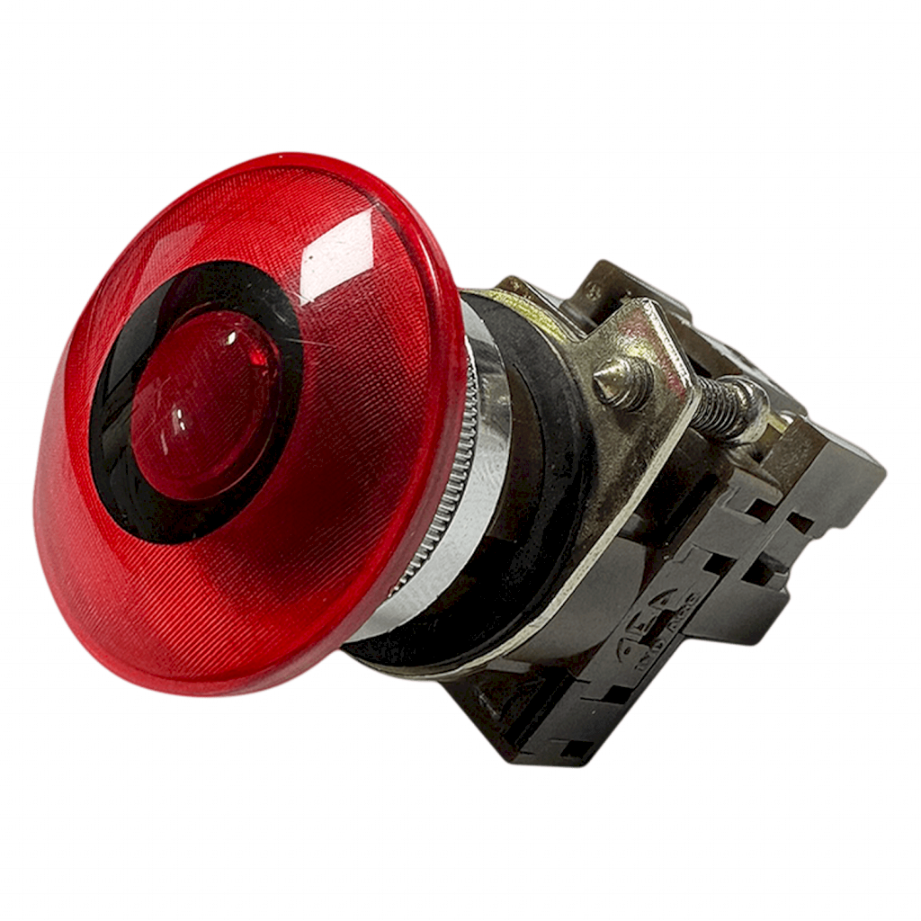 Cabezal Pulsador 3400 Plástico Hongo Luminoso S/Soporte S/Retención Rojo Aea