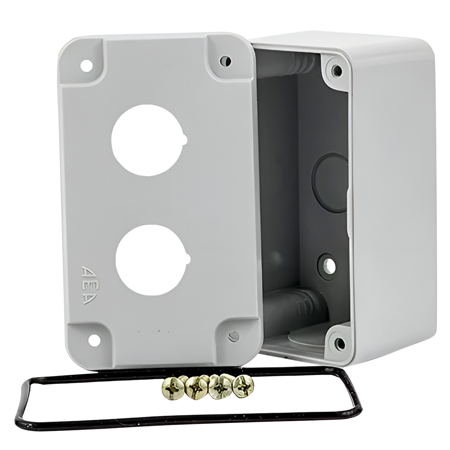 [1876] Caja Pie de Maquina PVC Gris 2 Orificios Aea