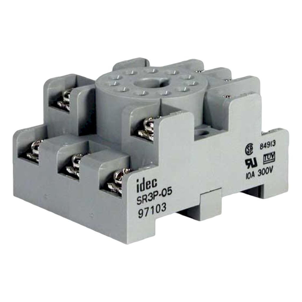 Zócalo P/Relé SR3P-05 3 Inversores 10A 300 VCA 11 Pines Redondos Aea