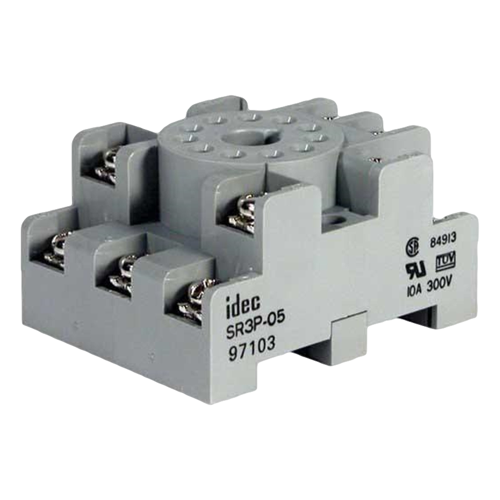 Zócalo P/Relé SR3P-05 3 Inversores 10A 300 VCA 11 Pines Redondos Aea