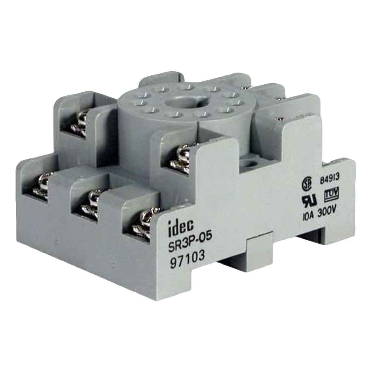 Zócalo P/Relé SR3P-05 3 Inversores 10A 300 VCA 11 Pines Redondos Aea