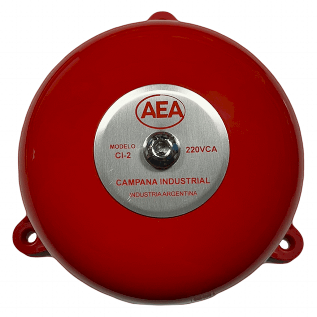 [8442] Campana D/Alarma Sobre Panel 150mm 220VCA 94DB Metral Rojo Aea