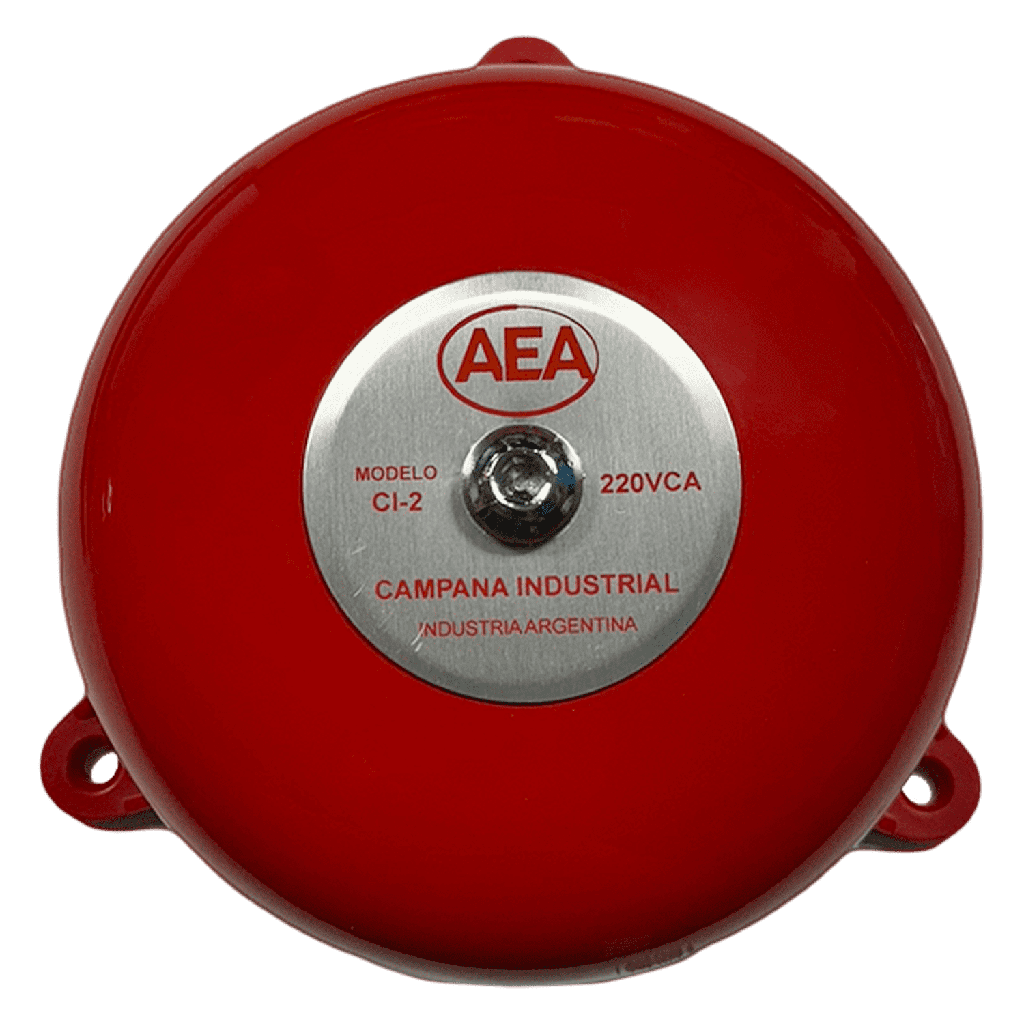 [8442] Campana D/Alarma Sobre Panel 150mm 220VCA 94DB Metral Rojo Aea