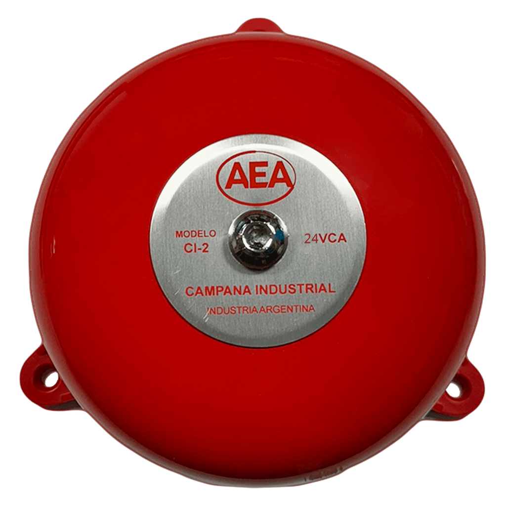 [8443] Campana D/Alarma Sobre Panel 150mm 24VCA 94DB Metral Rojo Aea
