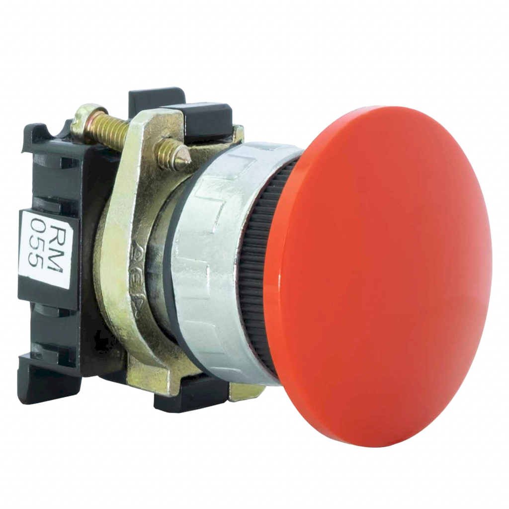 [6298] PULSADOR HONGO AEA RM 055 DE EMERG ROJO S/RET RM 055 R