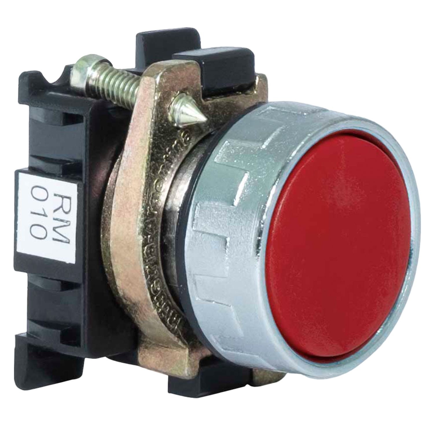 [8374] Cabezal Pulsador RM010 Metálico Rasante S/Soporte S/Retención Verde/Rojo/Negro Aea