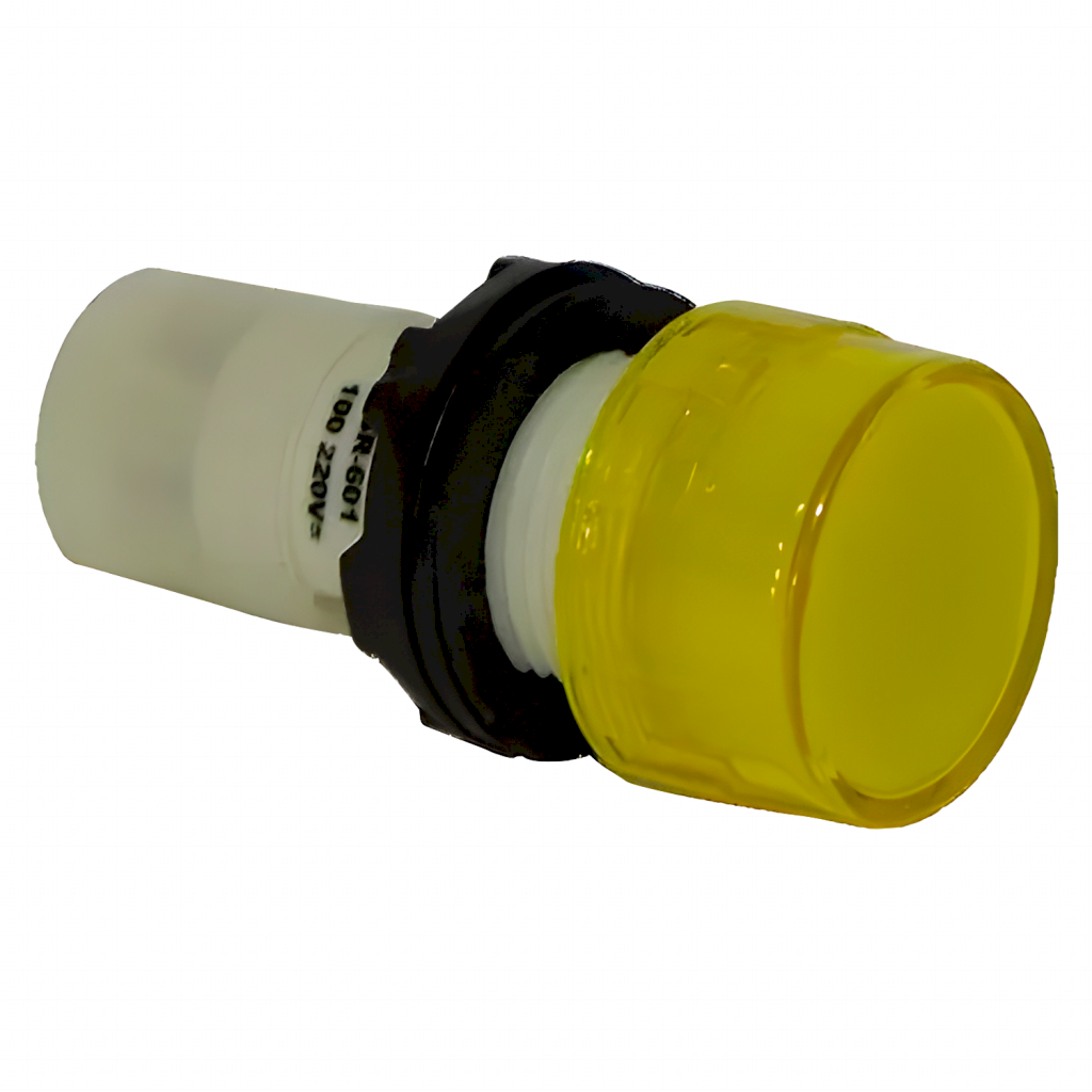 [10574] Ojo de Buey Plástico SR601 110-220VCA 22mm Amarillo Aea