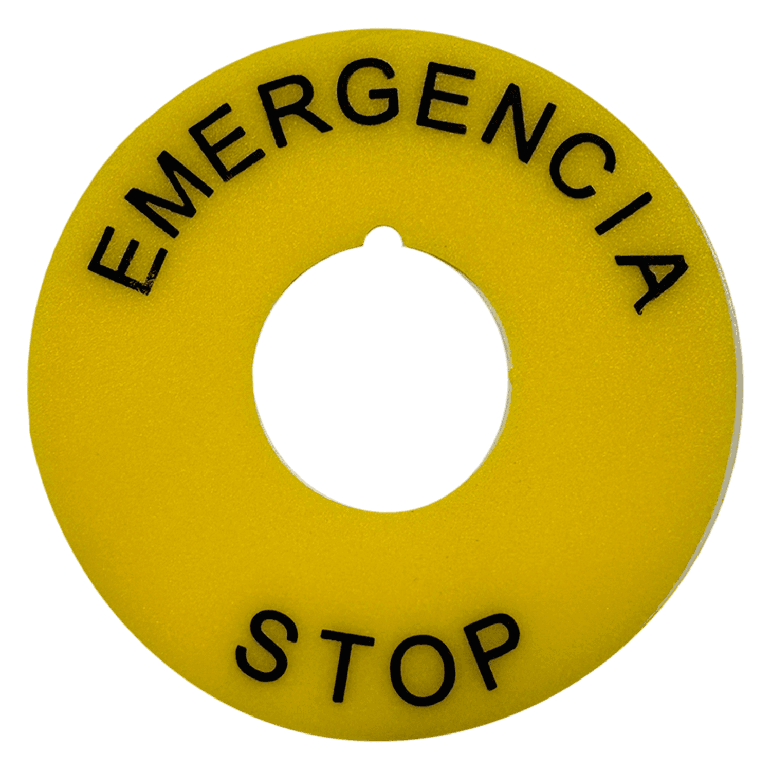 Etiqueta Emergencia Amarilla P/Botonera Diametro 22mm Aea