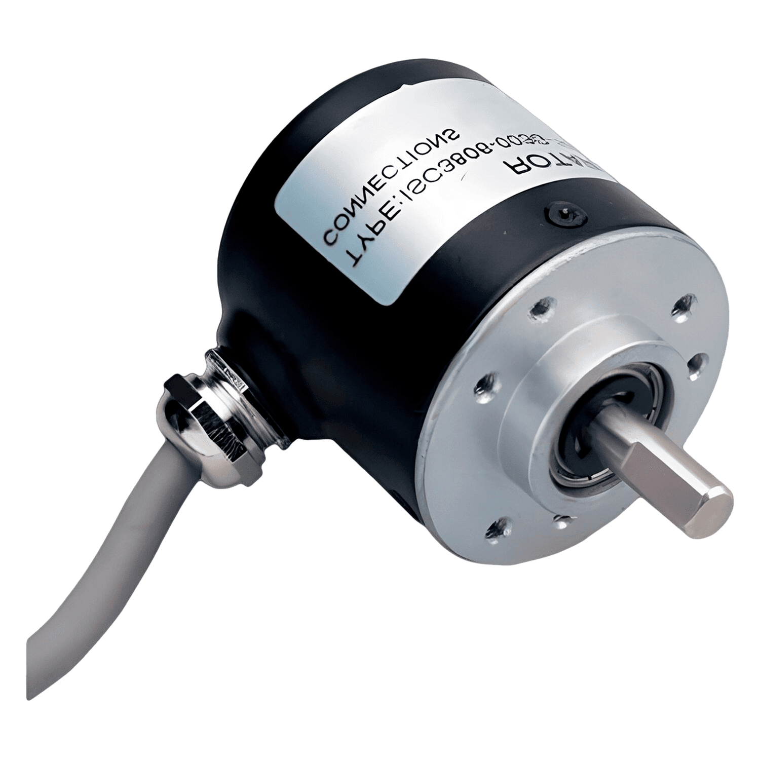 [24671] Encoder Incremental Optico 8 Hilos 5/24VCC Eje Liso 1000PPV Metal Aea