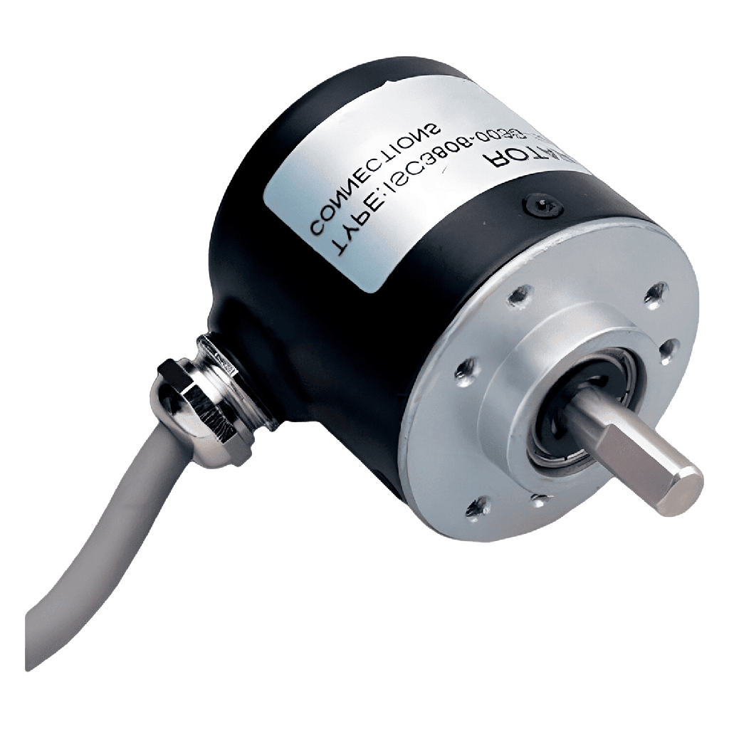 [24671] Encoder Incremental Optico 8 Hilos 5/24VCC Eje Liso 1000PPV Metal Aea