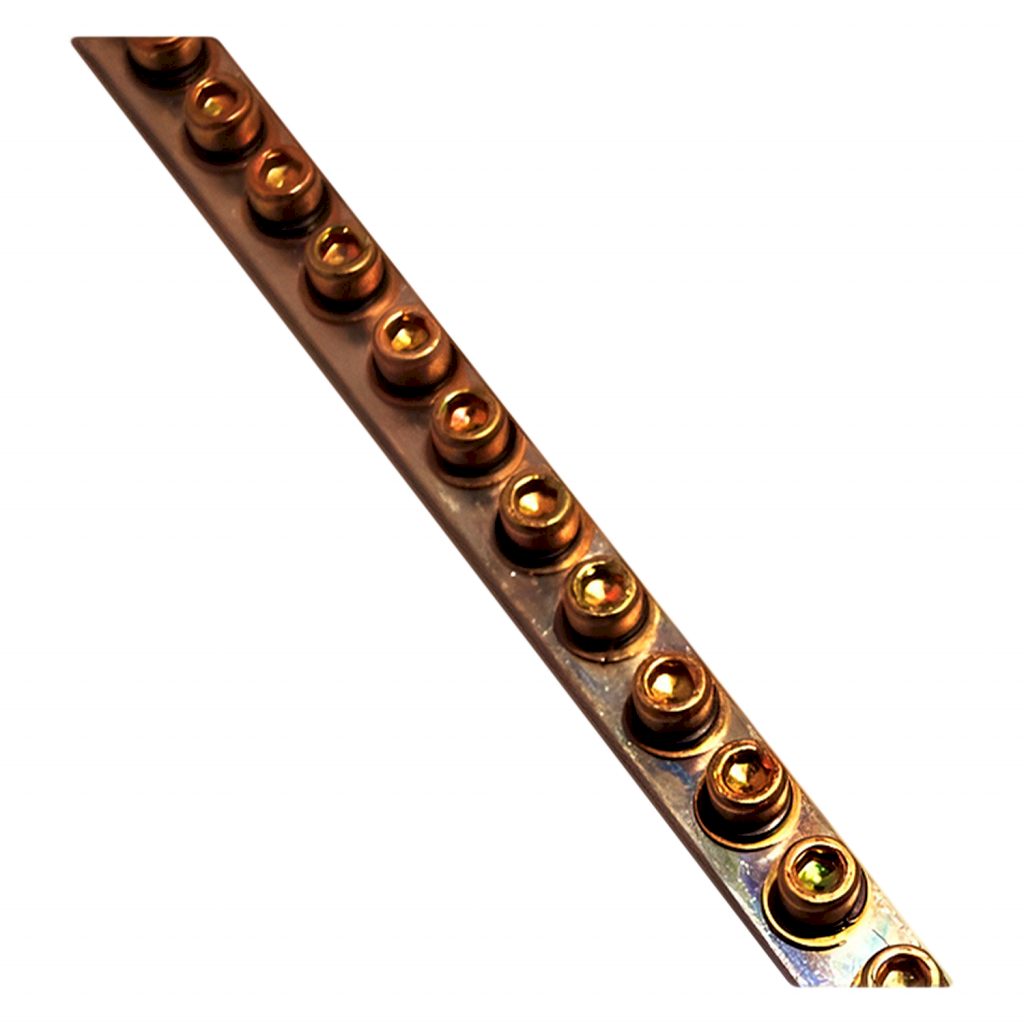 BARRA DE COBRE 125Amp 12X4 CON 62 E/S ALLEN 1MT 125AP