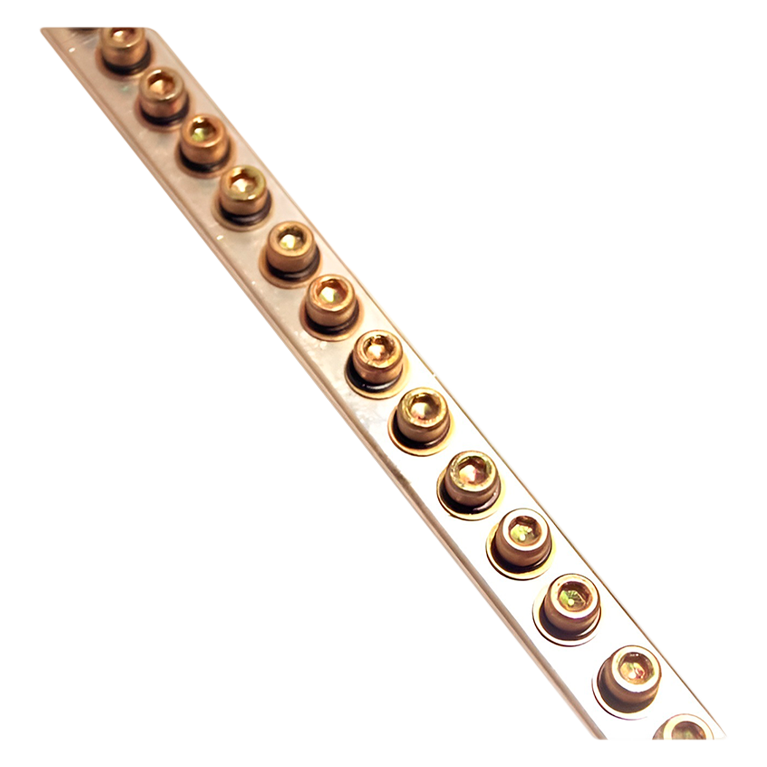 Barra de Cobre 1m 250A 20x6mm 62 Conexiones Elent
