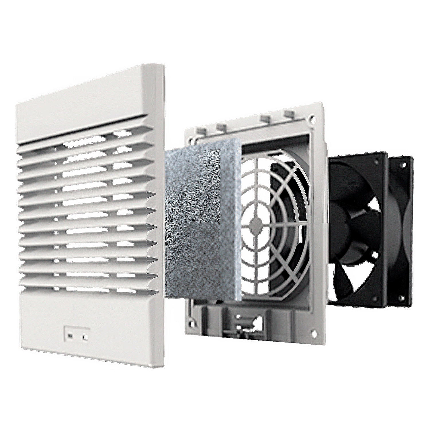 [21757] Ventilador Entrada 248x248mm Caudal 150m3/h C/Filtro C/Rejilla Genrod