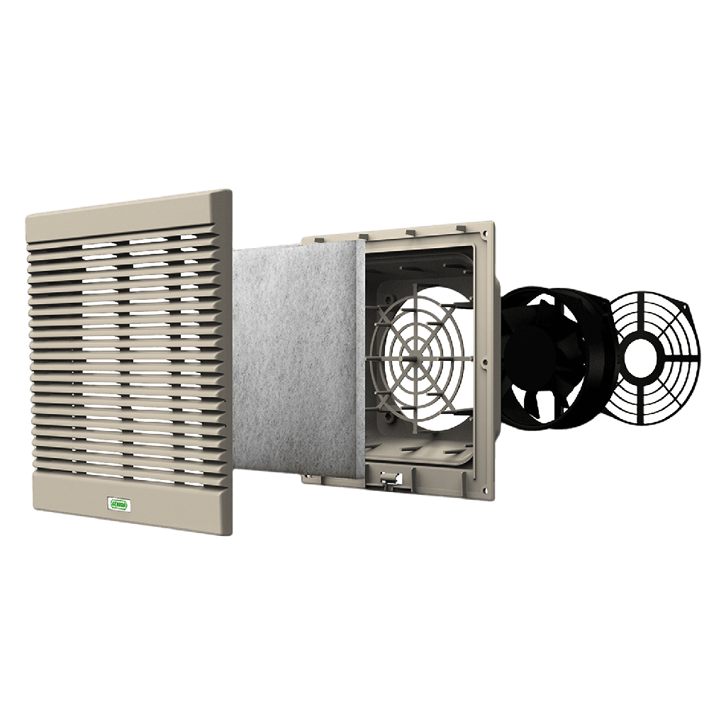 [21761] Ventilador Entrada 170x148mm Caudal 80m3/h C/Filtro C/Rejilla Genrod