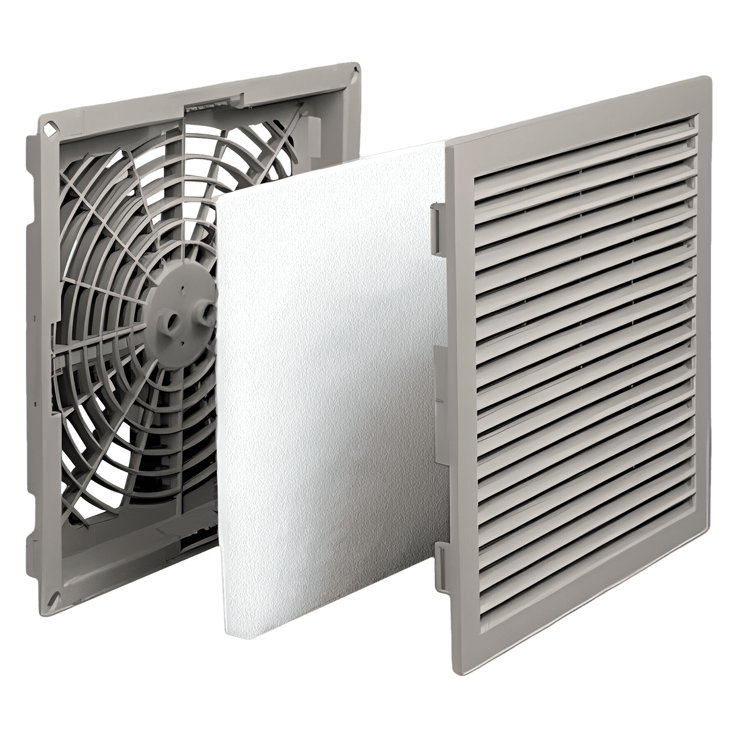 [21762] Rejilla C/Filtro Ext: 117x117mm Cal: 80mm Beige Genrod