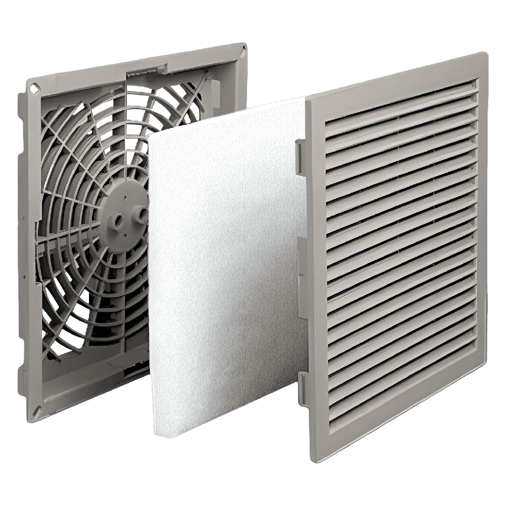 [21762] Rejilla C/Filtro Ext: 117x117mm Cal: 80mm Beige Genrod