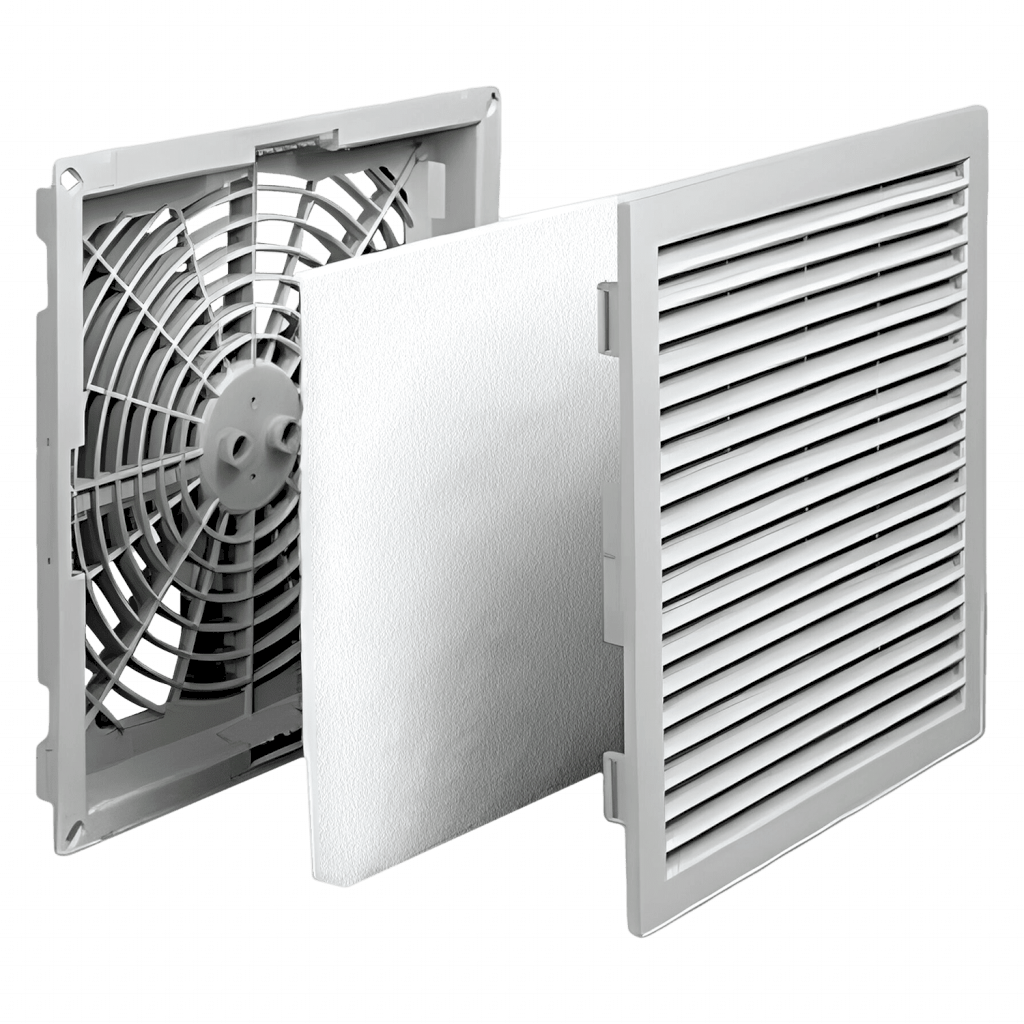 REJILLA CON FILTRO EXT:117x117mm - CAL:80mm GRIS 140802G