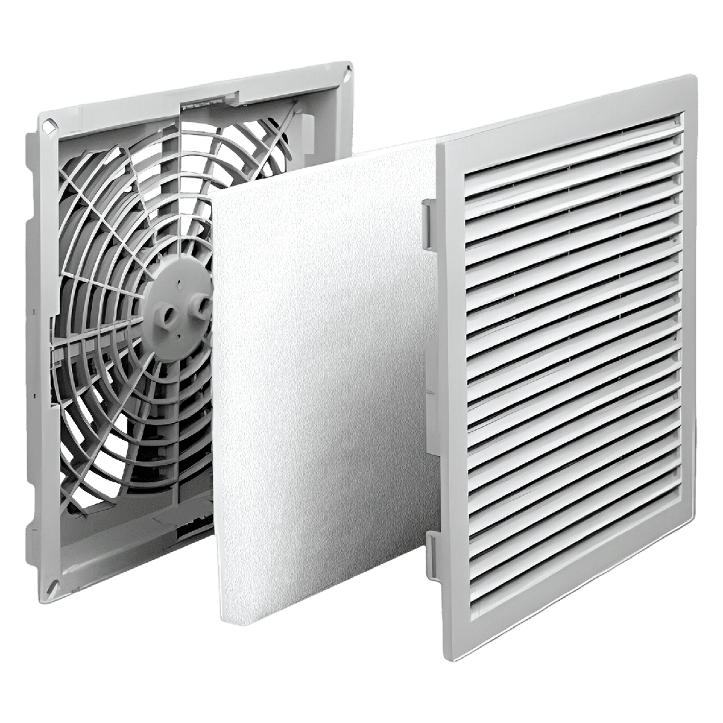 Rejilla C/Filtro Ext: 117x117mm Cal: 80mm Gris Genrod