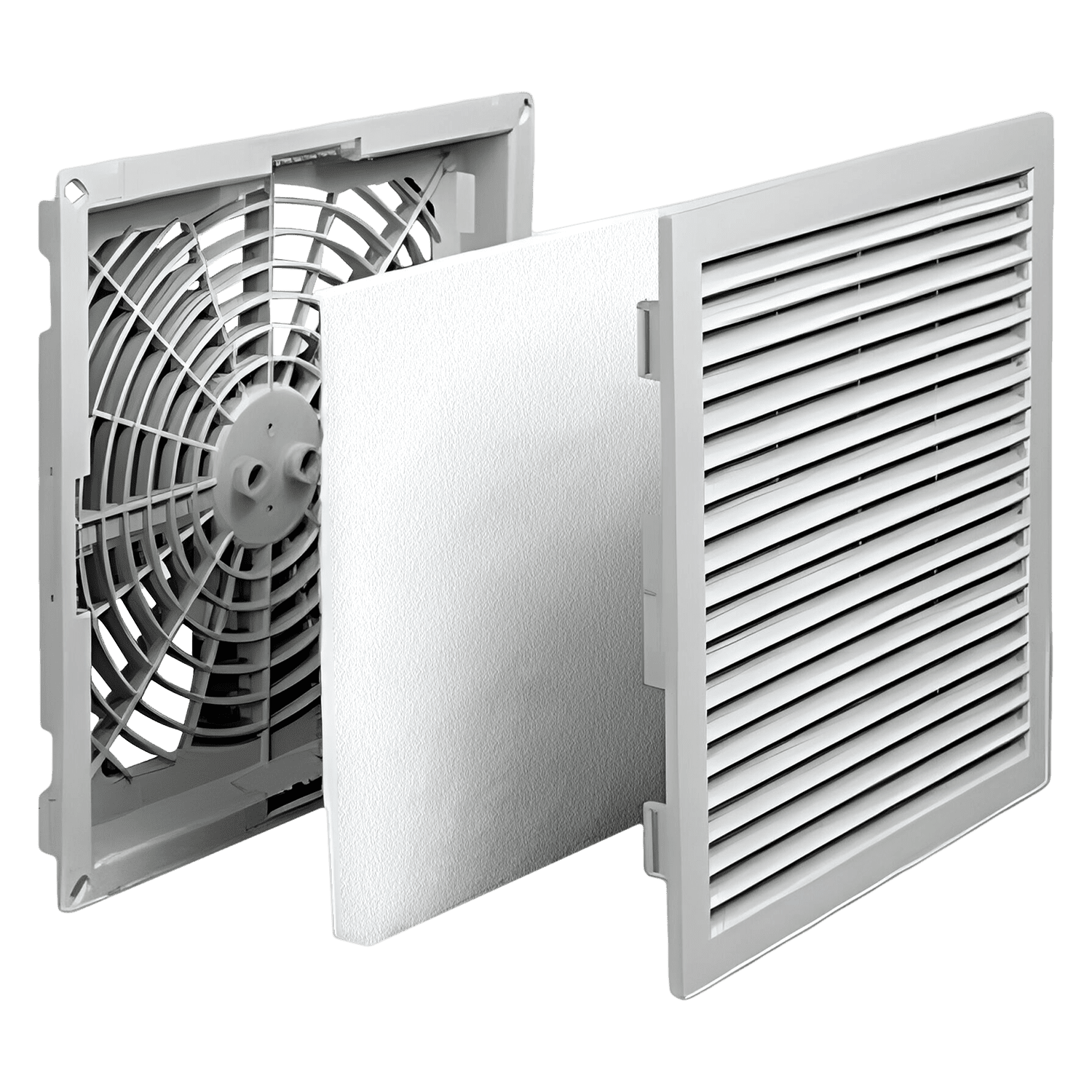 Rejilla C/Filtro Ext: 117x117mm Cal: 80mm Gris Genrod