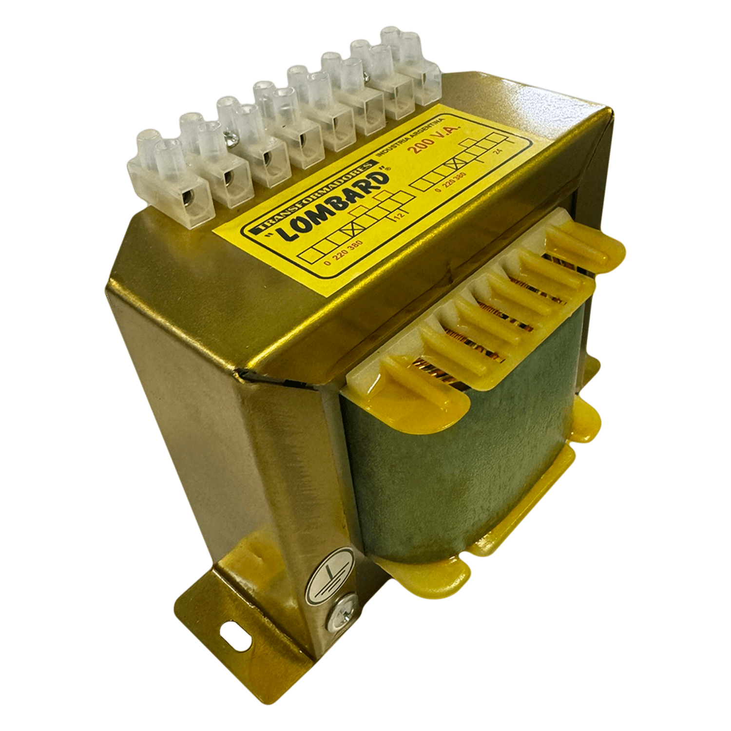 Transformador Reductor E: 220/380 S: 12/24V 200VA Lombard
