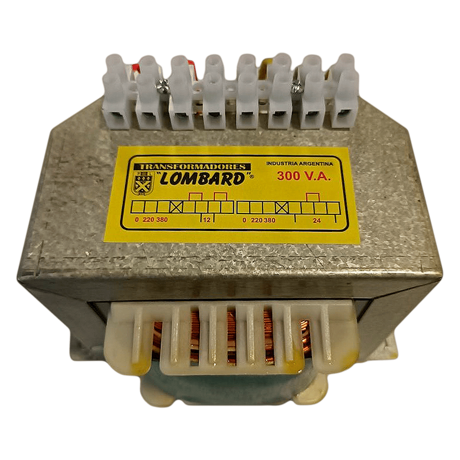 Transformador Reductor E: 220/380 S: 12/24V 300VA Lombard