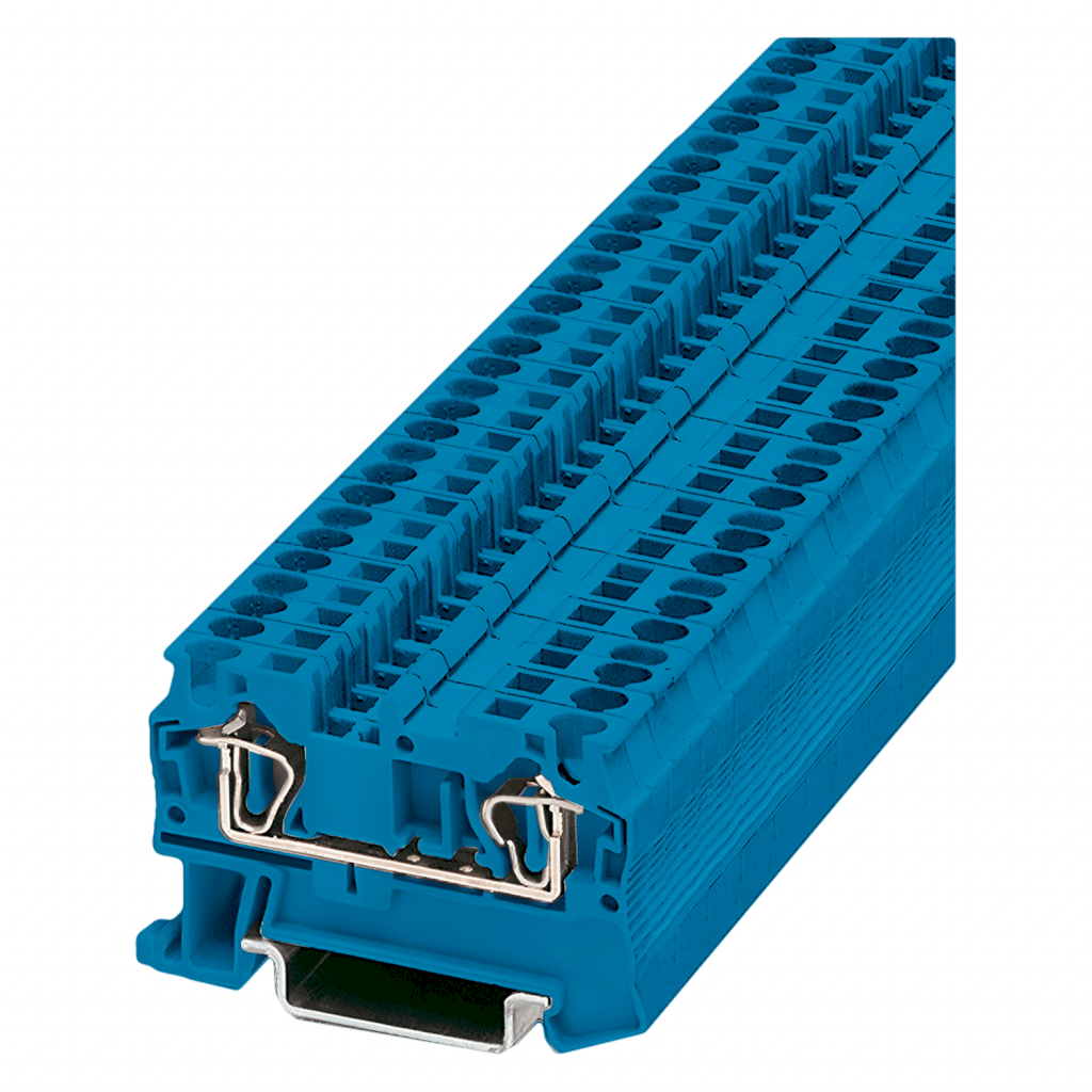 BORNE ST DE PASO A RESORTE PARA CABLE 4mm AZUL ST 4 BU