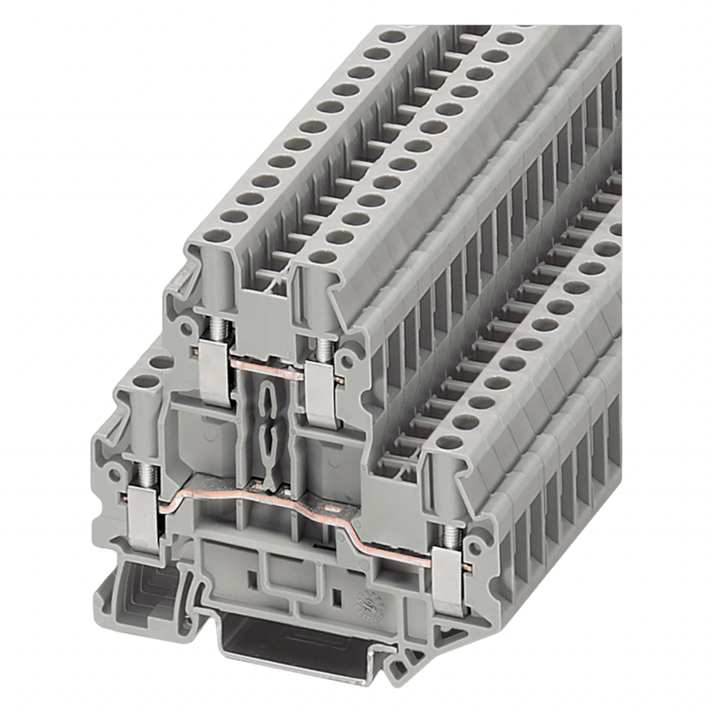 BORNE UTTB DOBLE PISO 4 mm GRIS 3044814