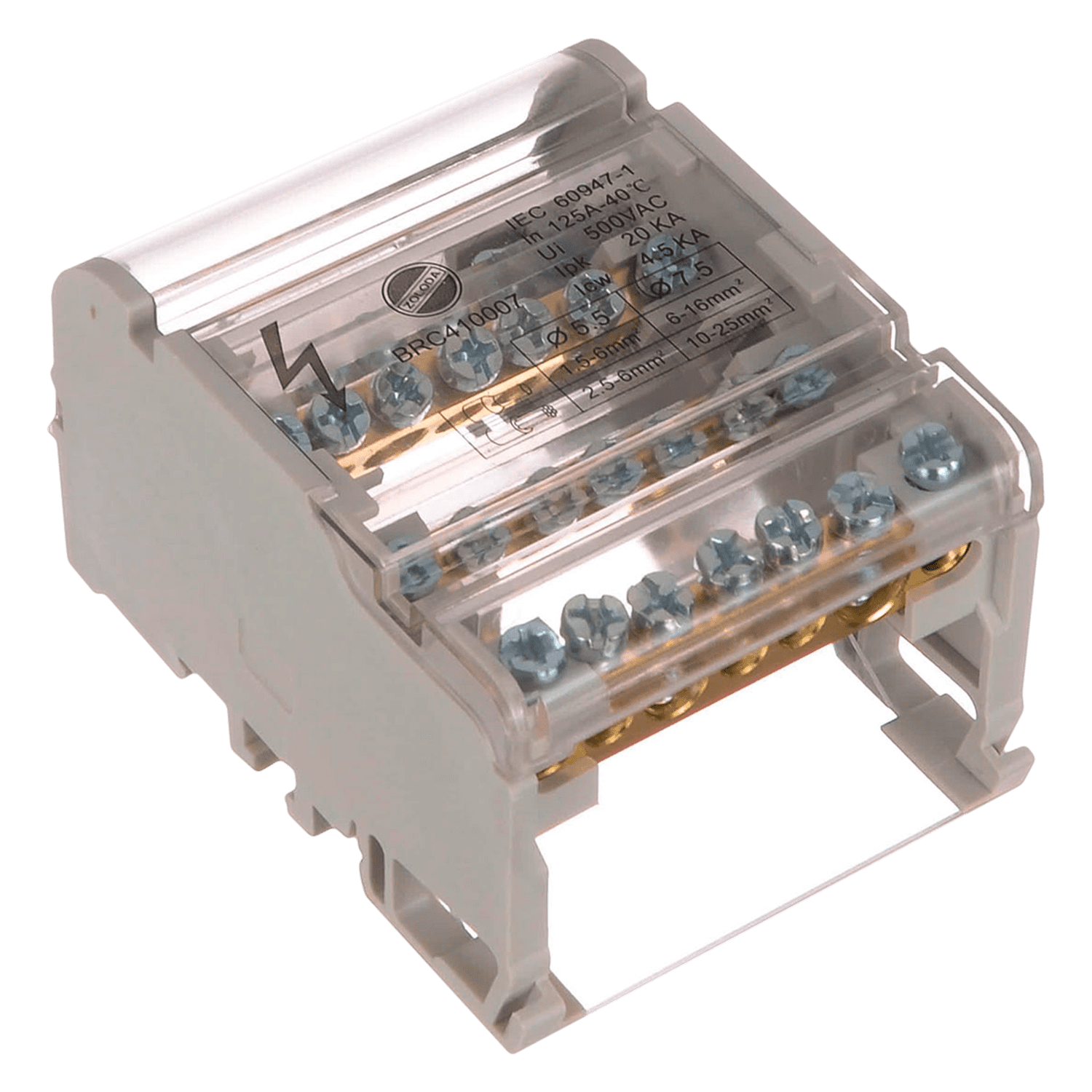 [1807] Repartidor Tetrapolar 4x7 Conexiones 100A Zoloda