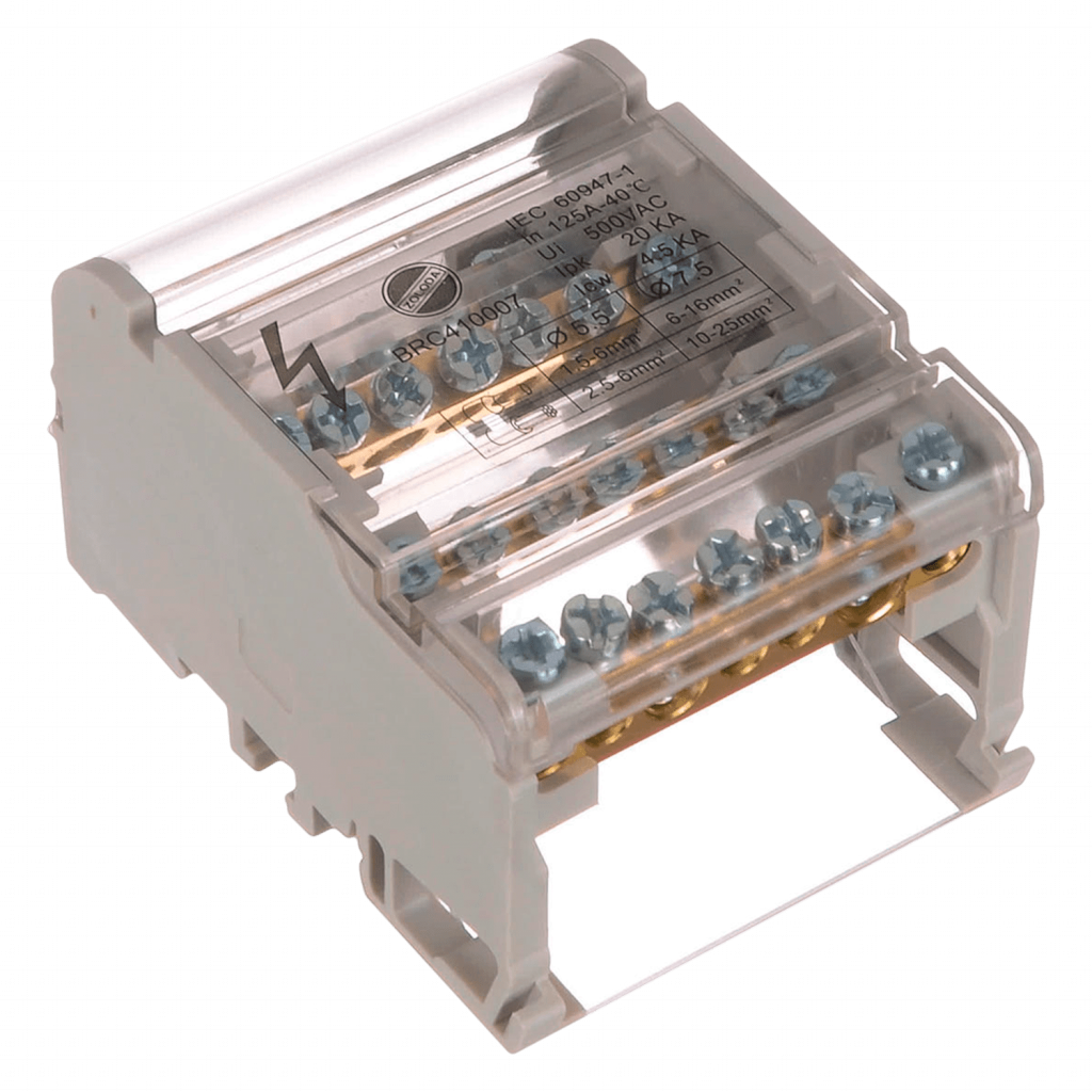 [1807] Repartidor Tetrapolar 4x7 Conexiones 100A Zoloda