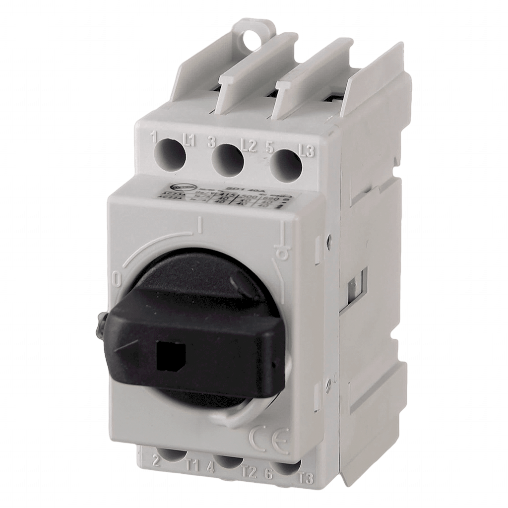 [6822] Interr. Seccionador 3x40A 500VCA Manija Giratoria Blanco/Rojo Zoloda