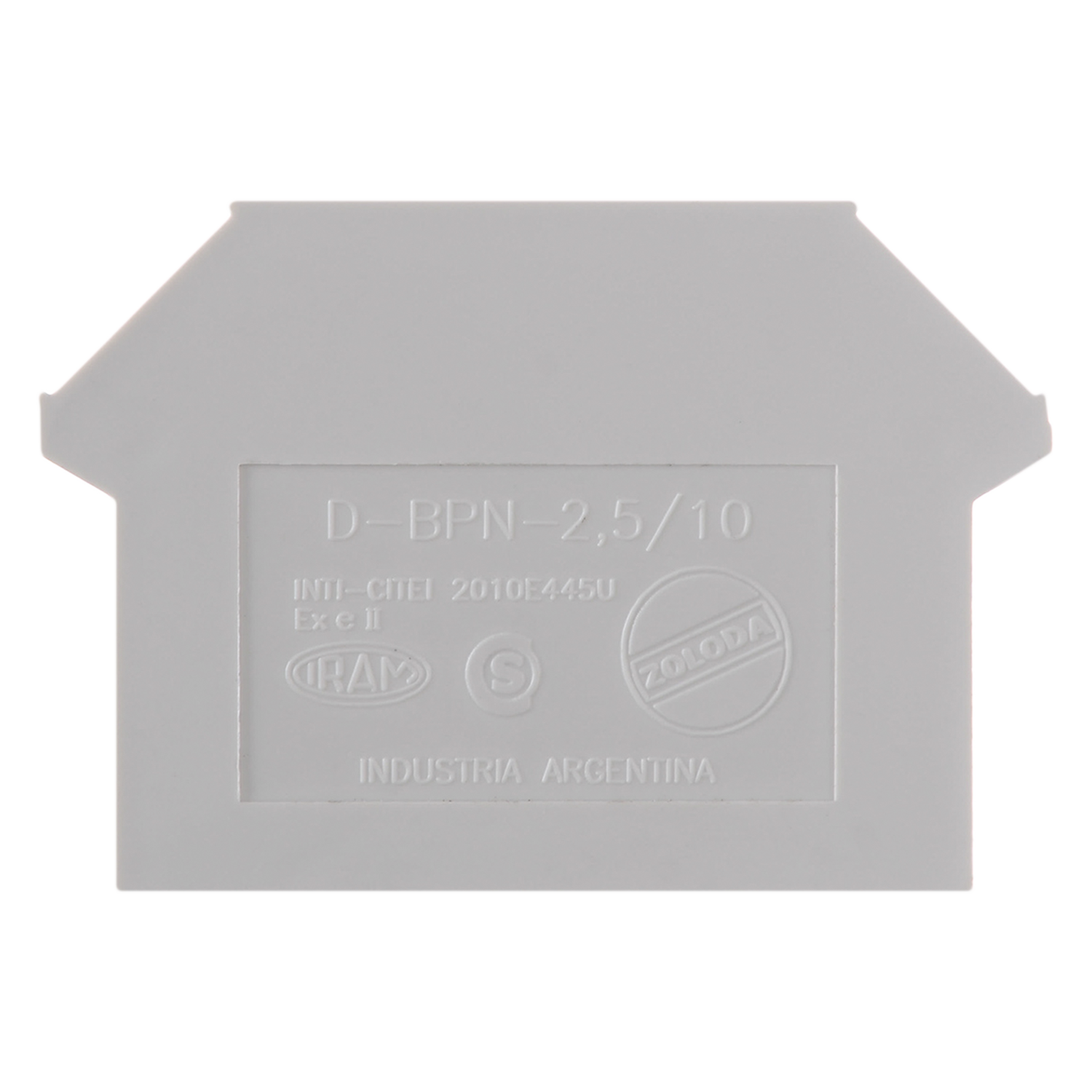 [6908] Tapa P/Borne BPN 2,5/4/6/10mm2 Gris Zoloda