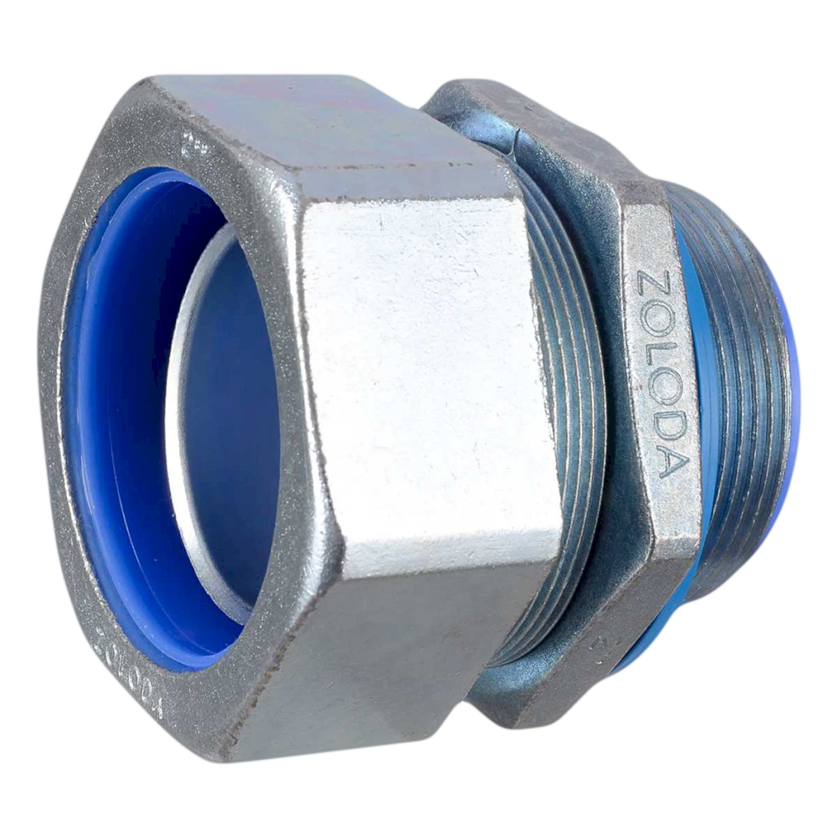 [10145] Conector Recto P/Flexible 1/2" 12,7mm Gris Zoloda