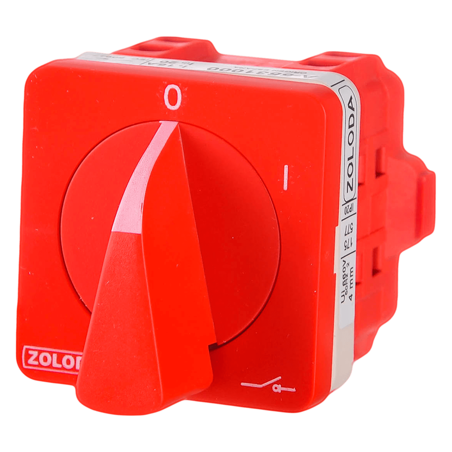 Interr. Rotativo 3P 16A 660VCA Maneta Giratoria Blanco/Rojo Zoloda