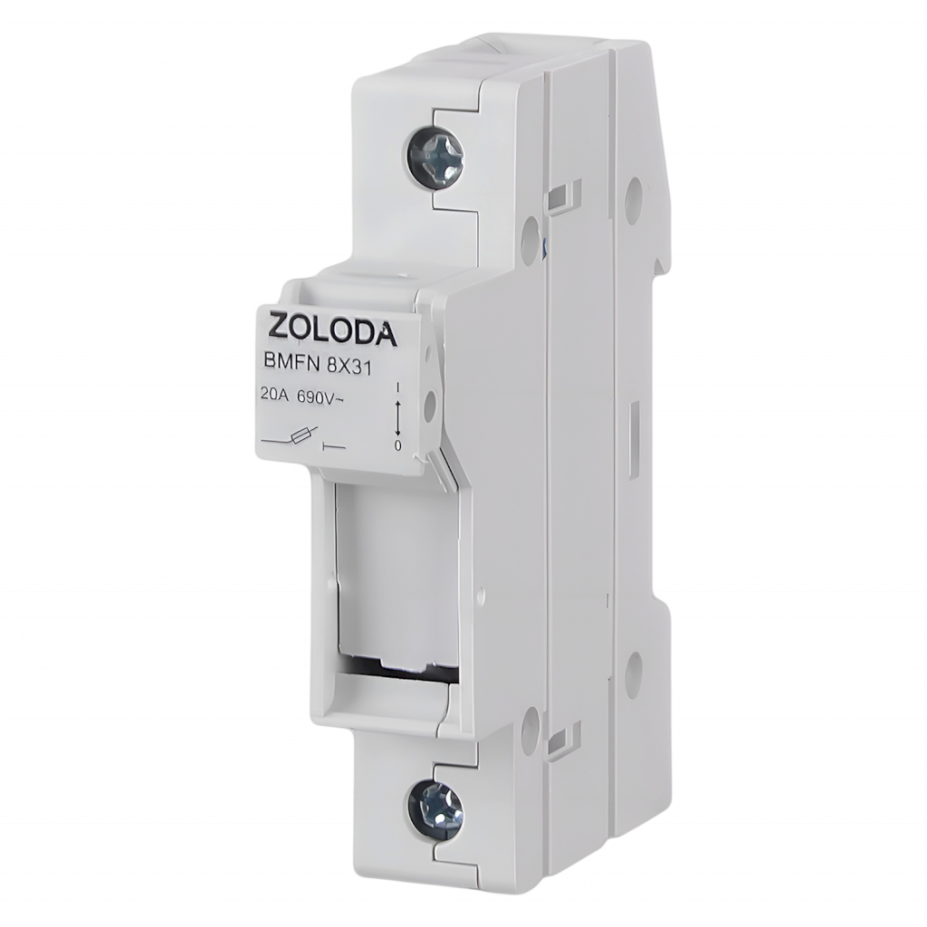 Portafusible 1P 25A 220VCA Maneta Tipo Din Gris Zoloda