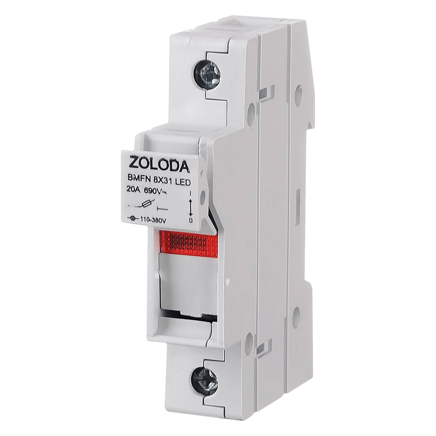 [12868] Portafusible Unipolar P/Fusible 8x31mm C/Led 110-380V Zoloda