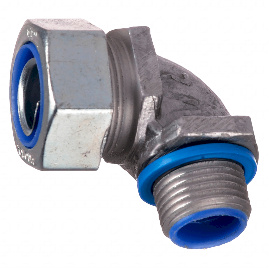 Conector 90° P/Flexible 1/2" 12,7mm Gris Zoloda