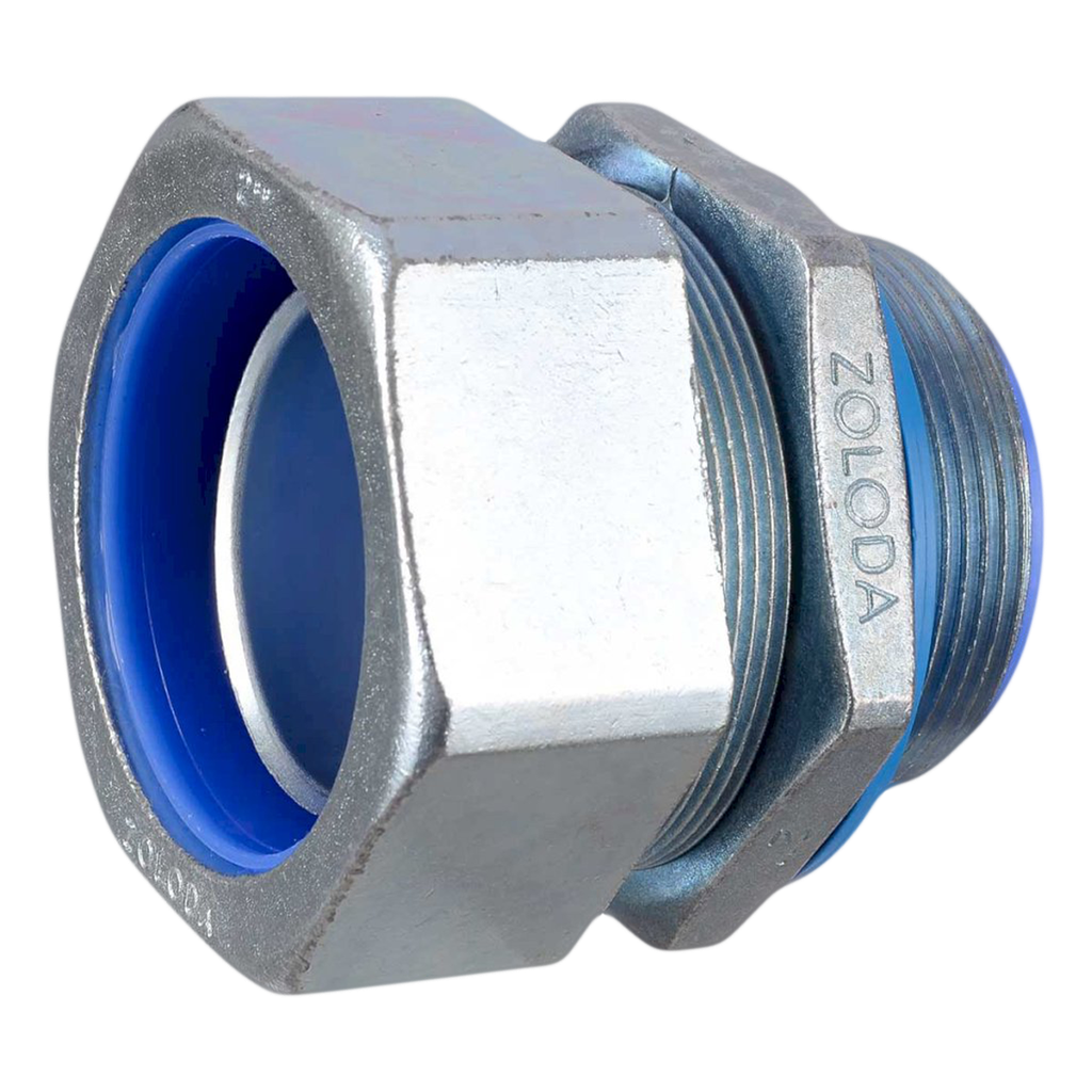 Conector Recto P/Flexible 1 1/2" 40mm Gris Zoloda