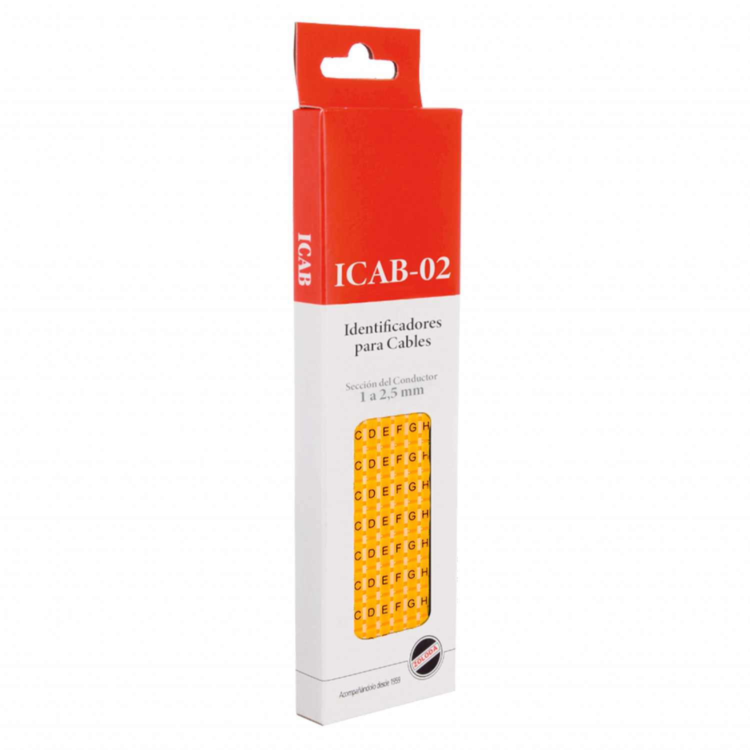 [16037] Identificadores Amarillo P/Cable 1-2,5mm2 Letras A-J Zoloda