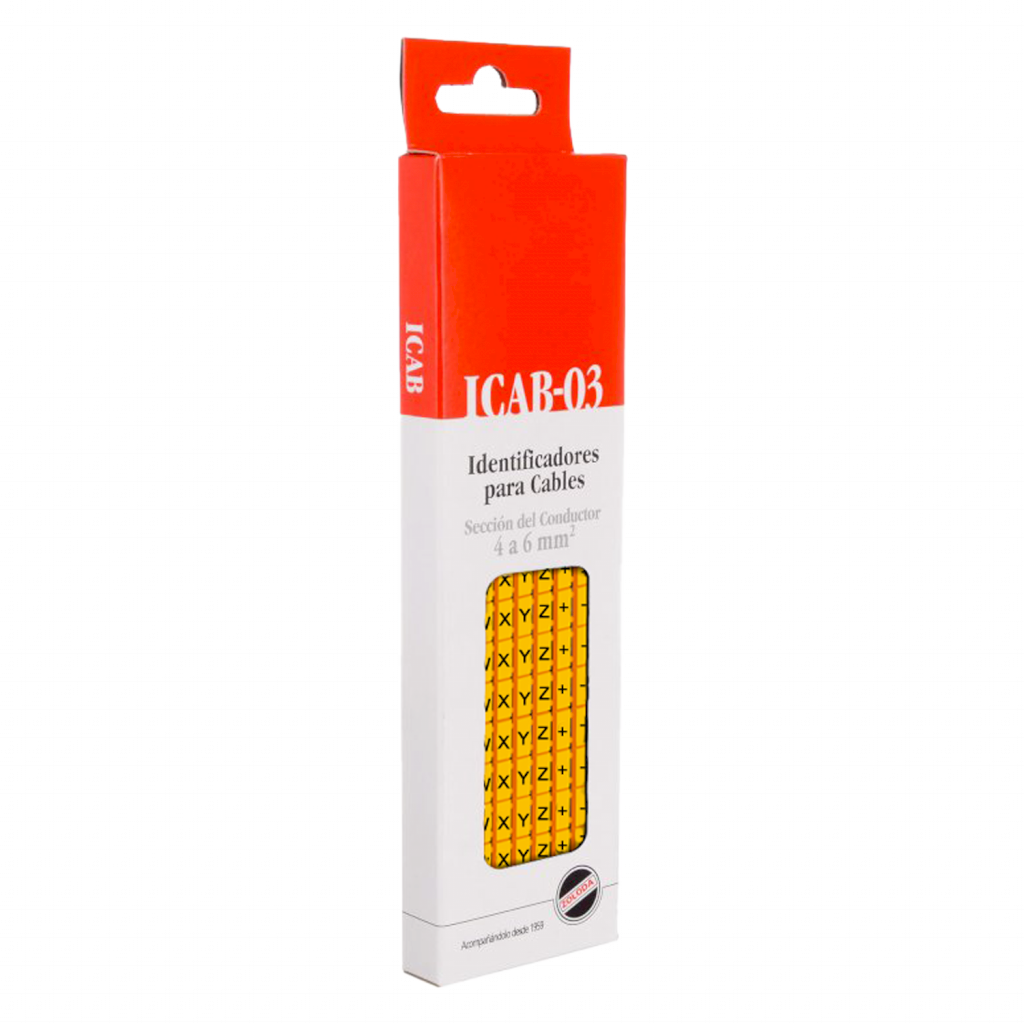 IDENTIFICADOR PARA CABLE DE 4 A 6 mm LETRAS U.+\ ICAB-03/ABC3
