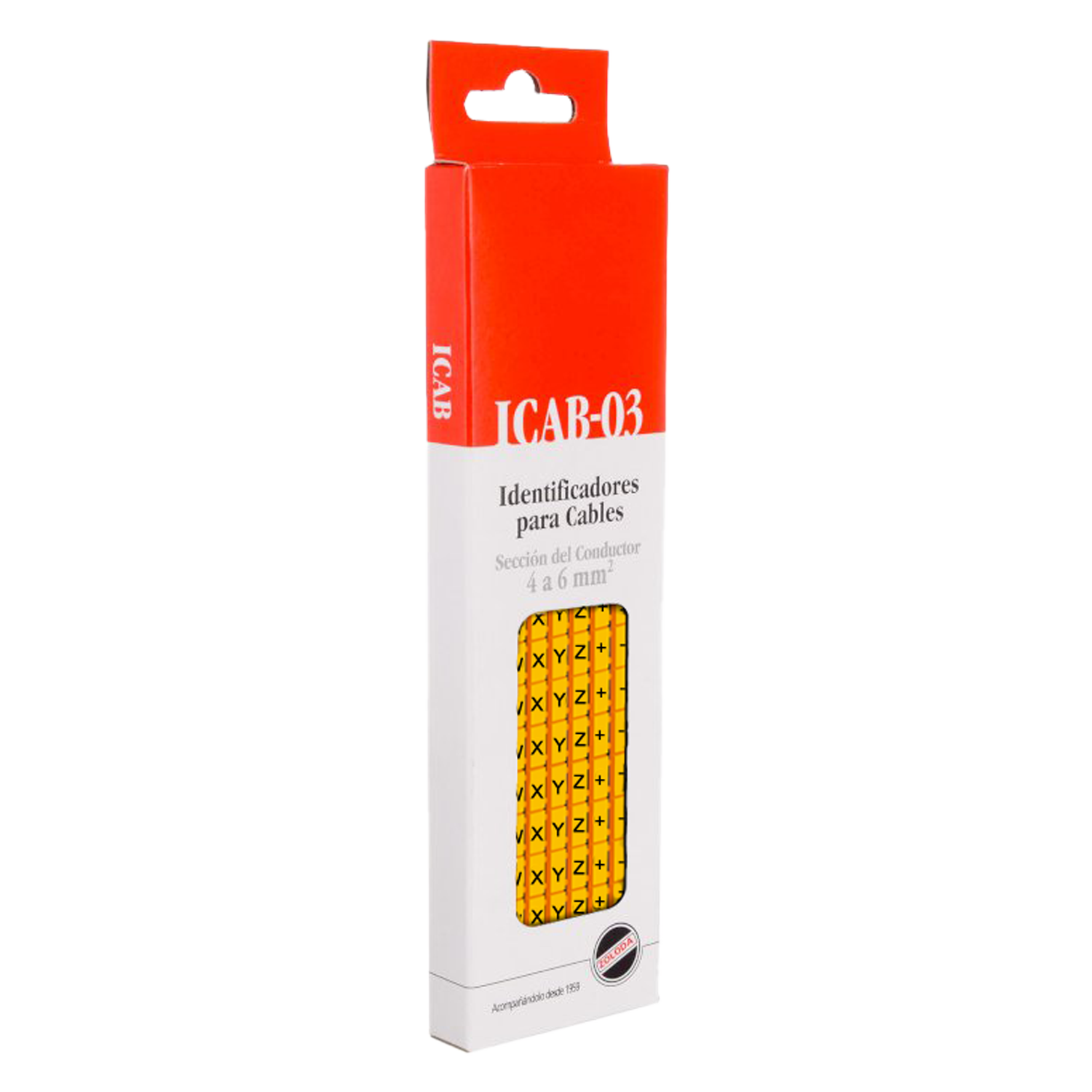 Identificadores Amarillo P/Cable 4-6mm2 Letras U,V,W,X,Y,Z,+,-,/,~ Zoloda