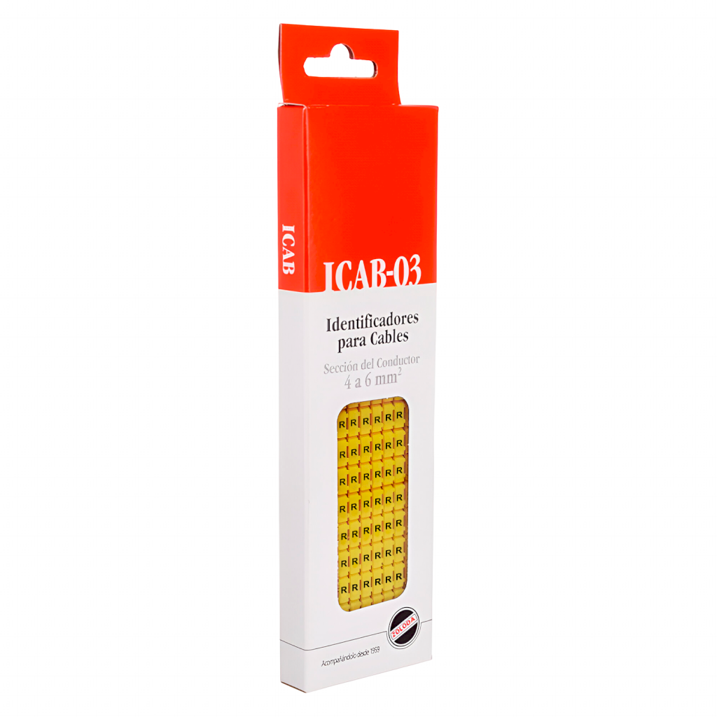 IDENTIFICADOR PARA CABLE DE 4 A 6 mm LETRA R ICAB-03/R