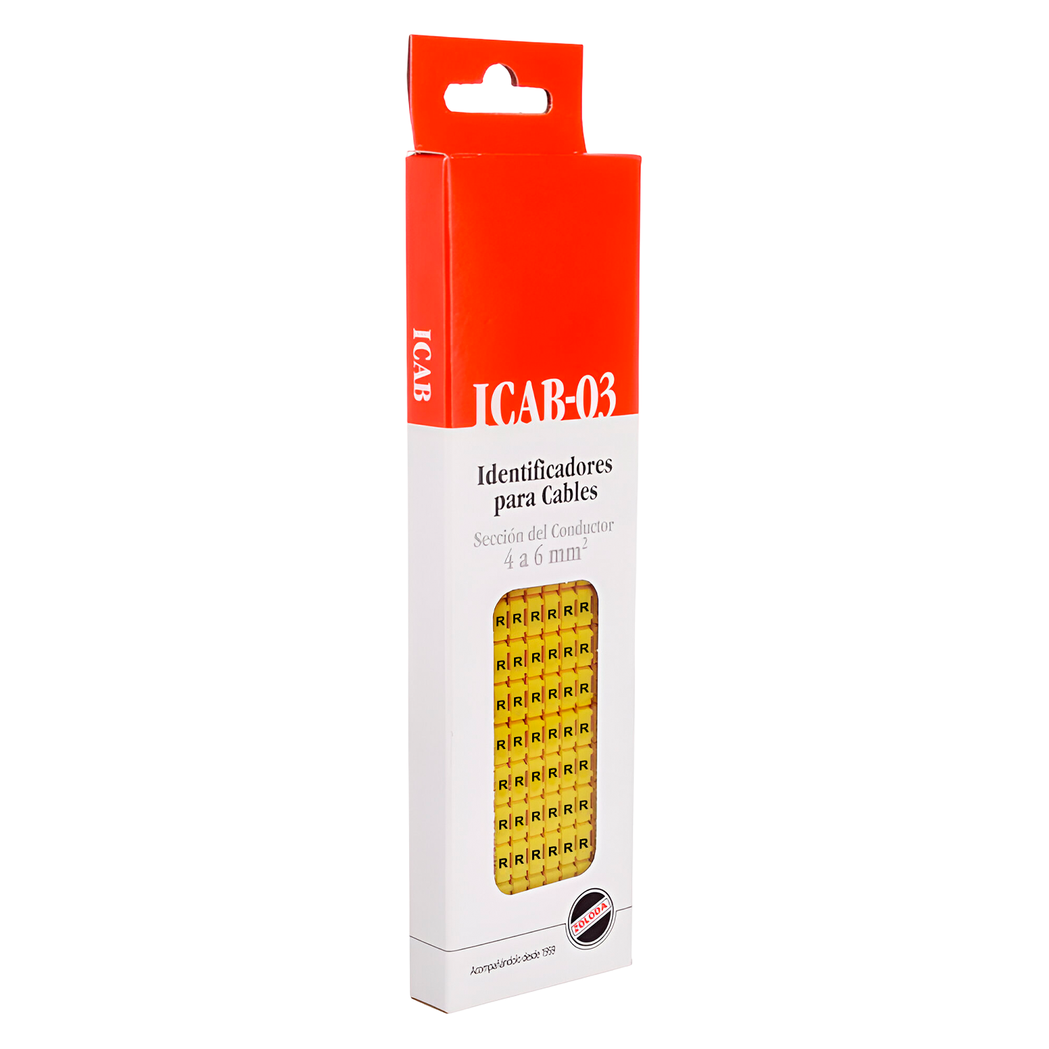 Identificadores Amarillo P/Cable 4-6mm2 Letra R Zoloda