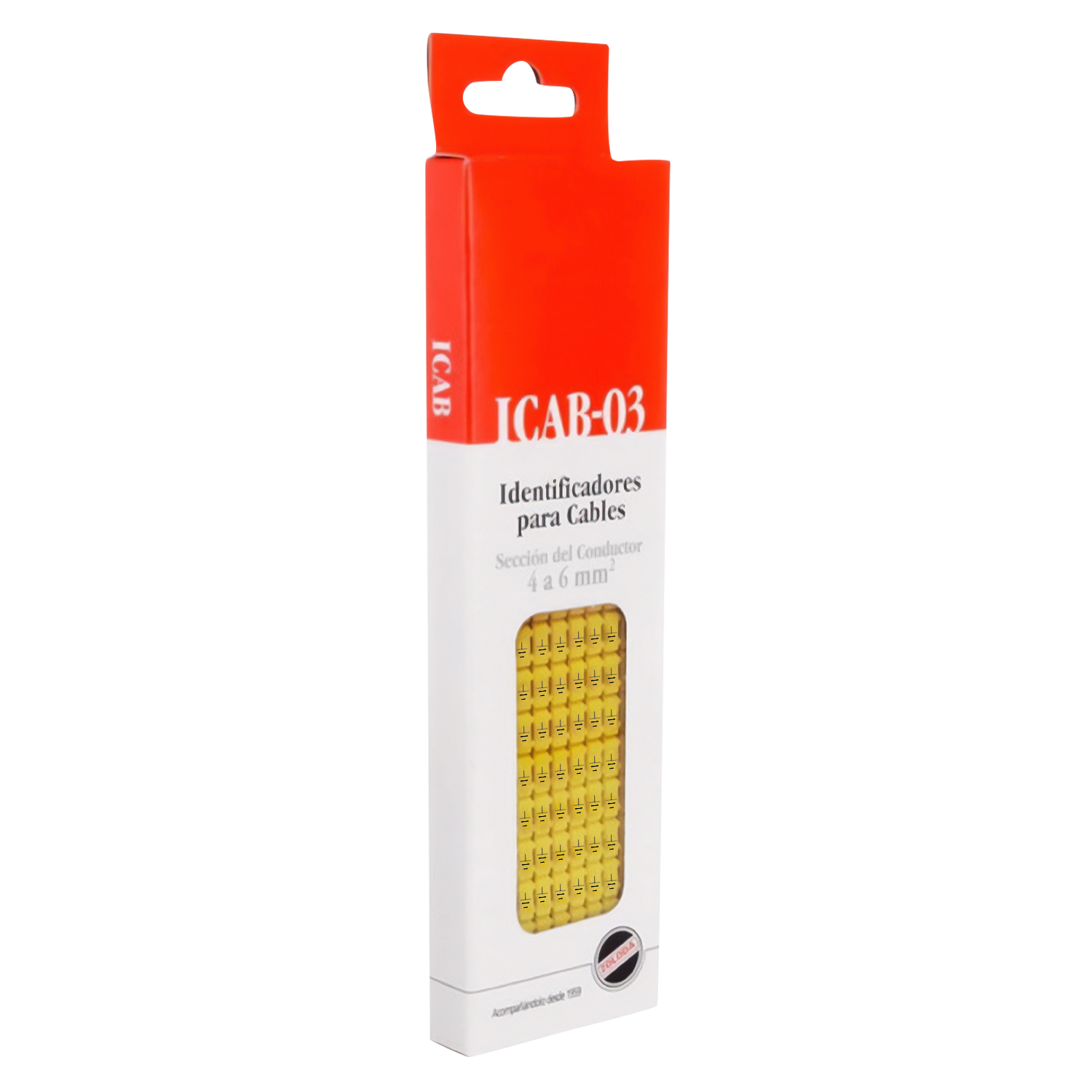 [16242] Identificadores Amarillo P/Cable 4-6mm2 Símbolo de Puesto a Tierra Zoloda