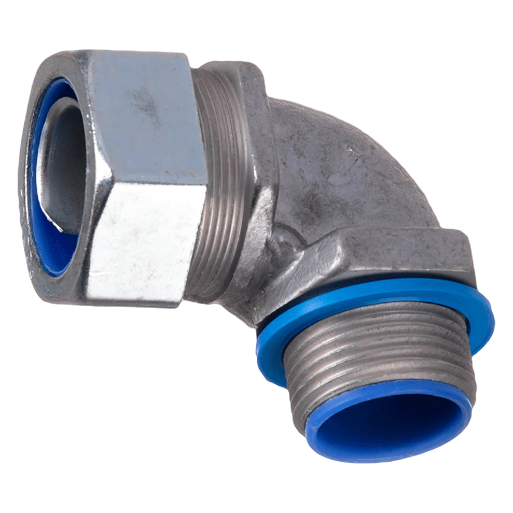 Conector 90° P/Flexible 1" 25mm Gris Zoloda