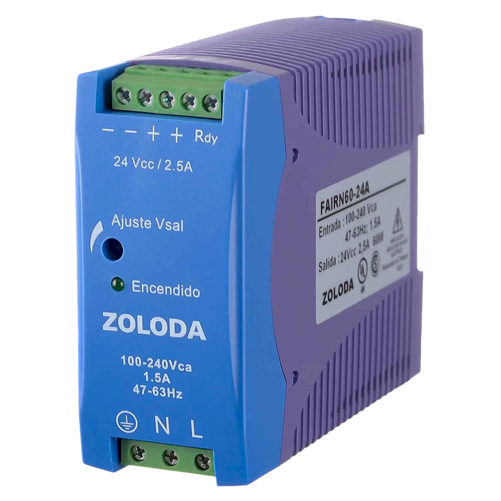 FUENTE MONOF E:220V S:24VCC 2,5 AMP FAIR FAIRN60-24A