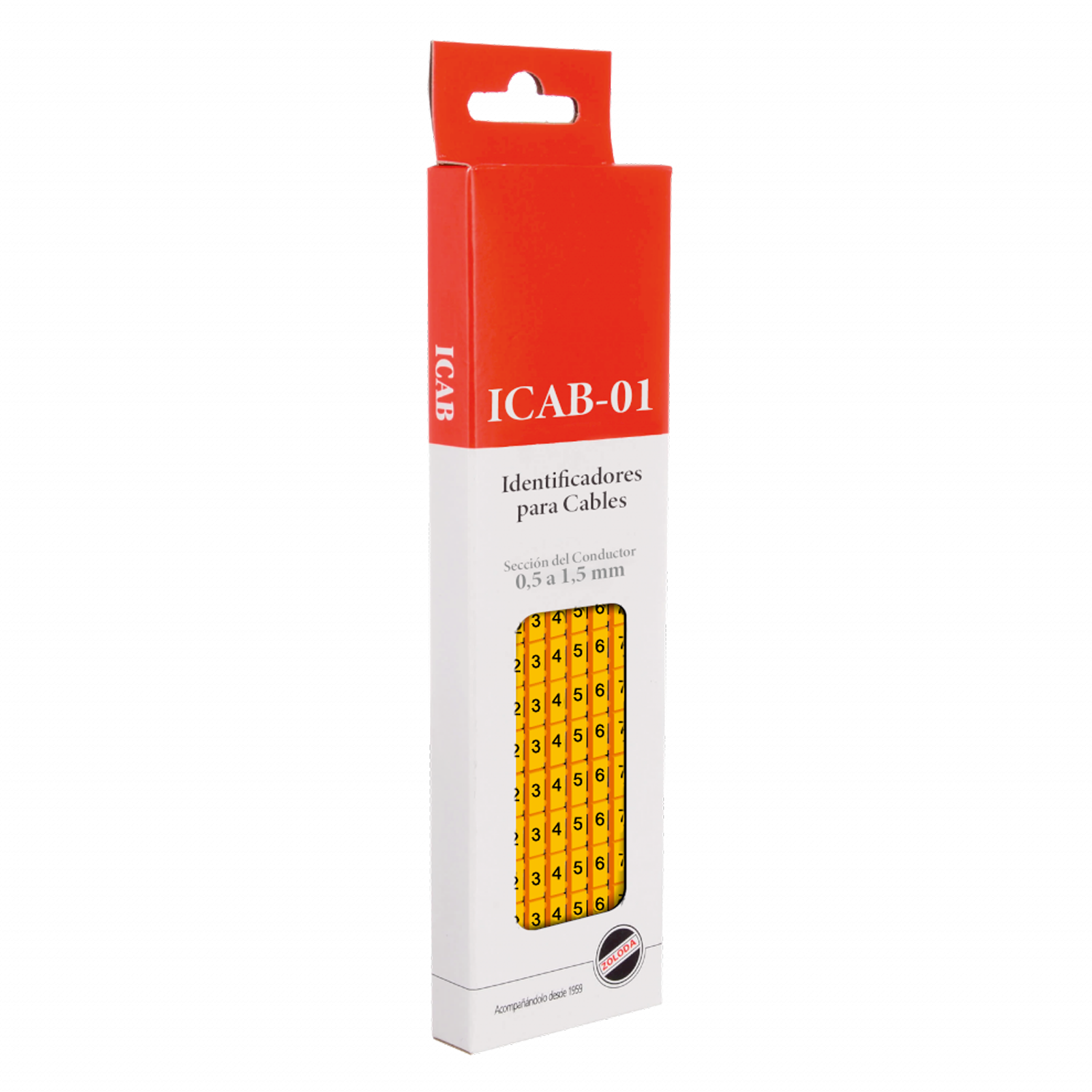 [16333] Identificadores Amarillo P/Cable 0,5-1,5mm2 Números 0,1,2,3,4,5,6,7,8,9 Zoloda