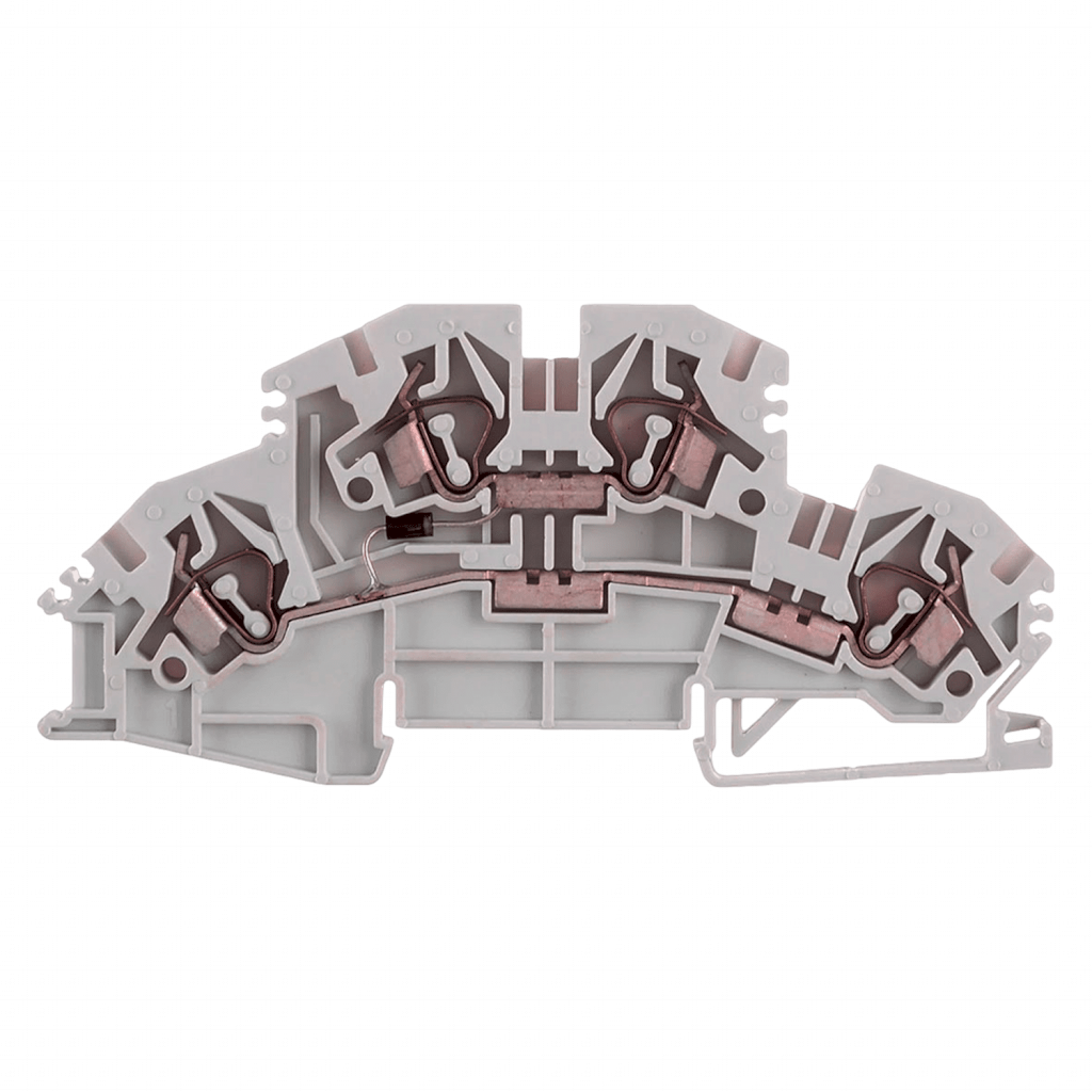 BORNE DOBLE PISO A RESORTE C/DIODO ENTRE PISOS 122.011