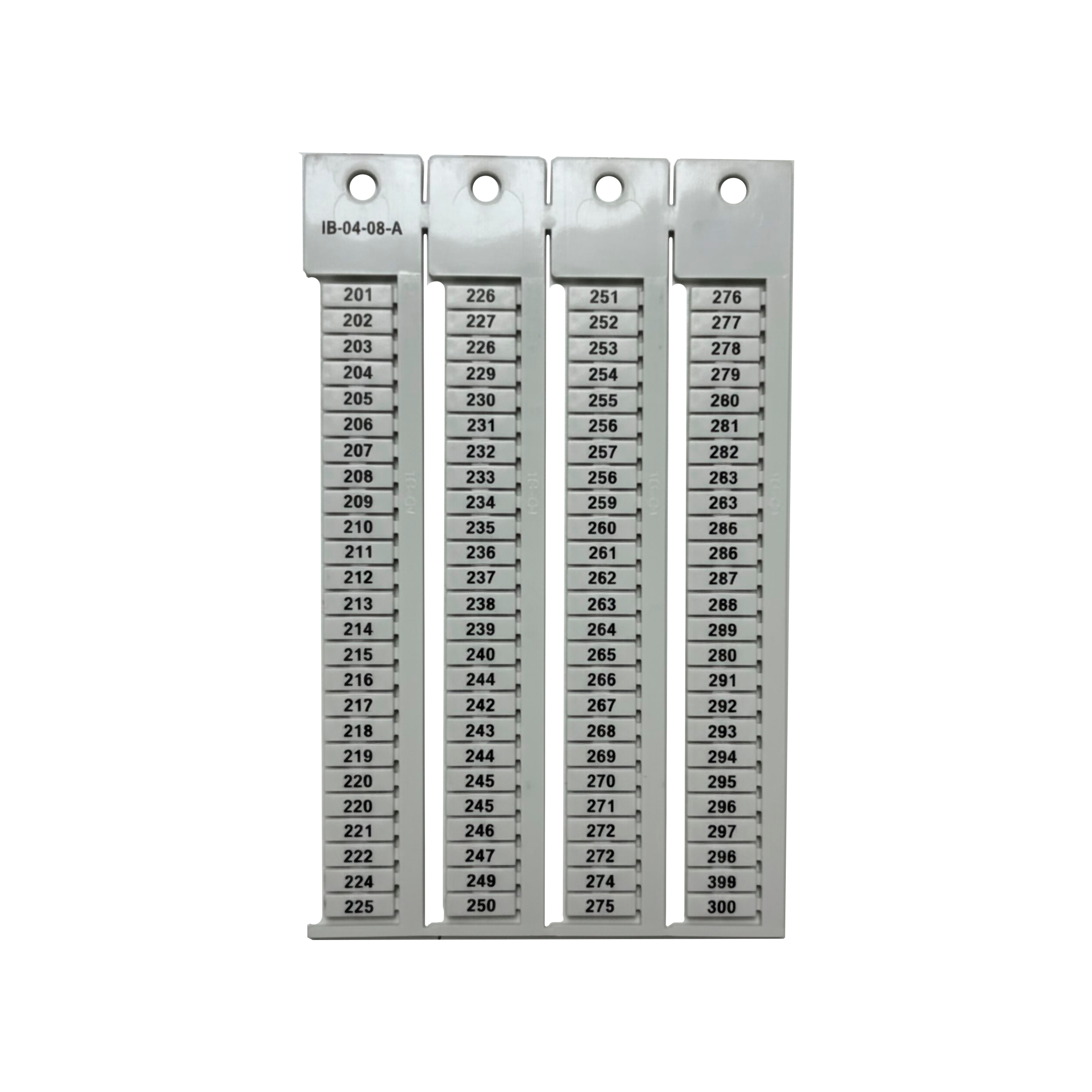 [19217] Plancha Números 201-300 1 Juego Apaisado Blanca Zoloda