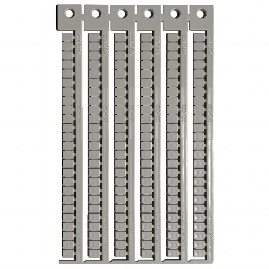 PLANCHA EN BLANCO SIN NUMERAR P/BORNE 5mm IBC-05